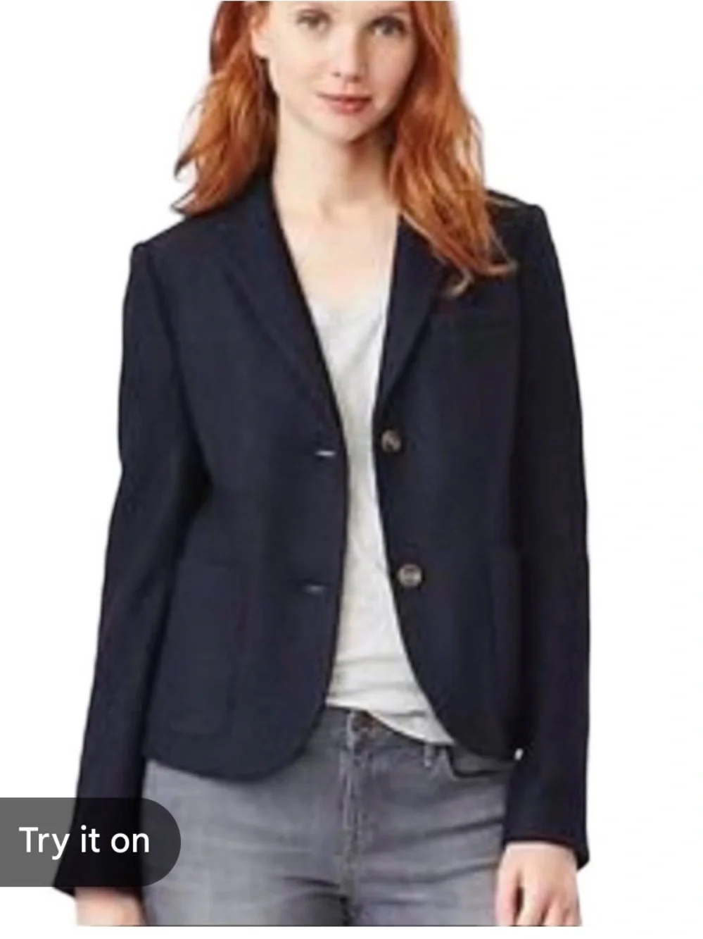GAP Navy The Academy Blazer Single-Breasted Two Button